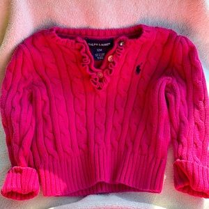 Ralph Lauren cable knit infant girl sweater